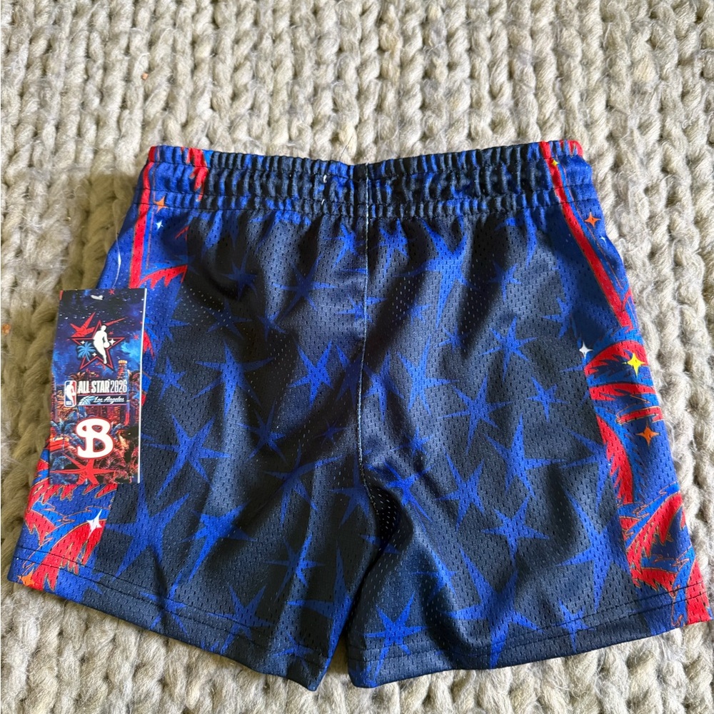 BKTSQD Bucket Squad Jesser Kids Blue Star Print Athletic Shorts size medium